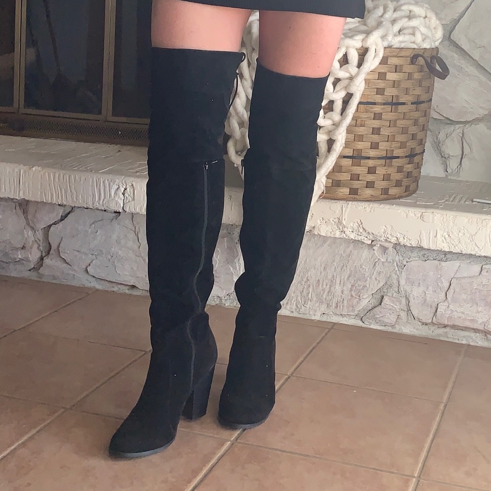 Over the knee black boots!